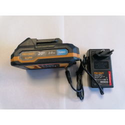 Procraft zestaw zasilający akumulator 20V 2,0Ah Turbo + ładowarka 0,8A  LI-ION
